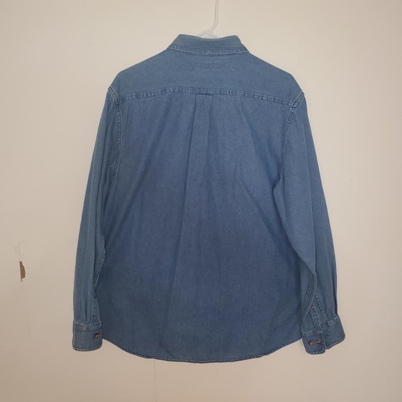 Mens Croft & Barrow Denim Oxford Long Sleeve Button Down Shirt - Picture 6 of 11